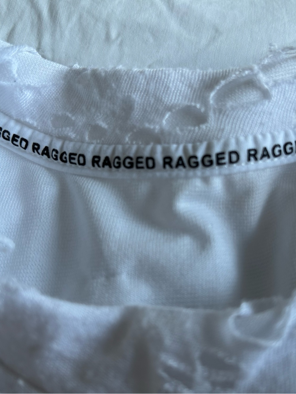 The Ragged Priest White Distressed Ruffle Crop Top - Picture 3 of 4